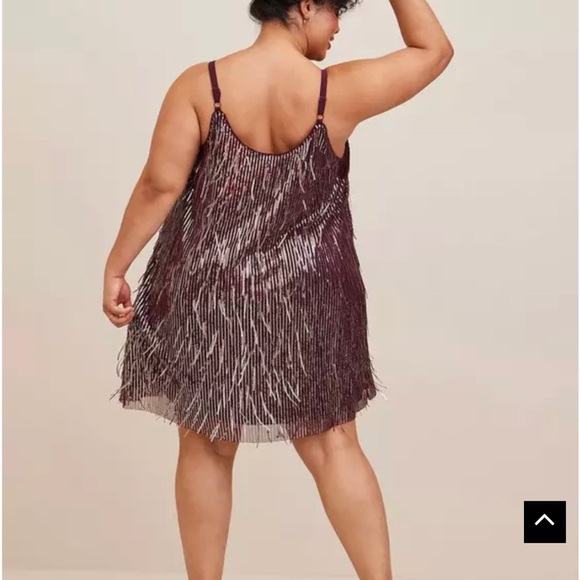 Torrid mini Sparkling Purple Fringe Dress NWT size 18-20, 2x - Picture 3 of 5